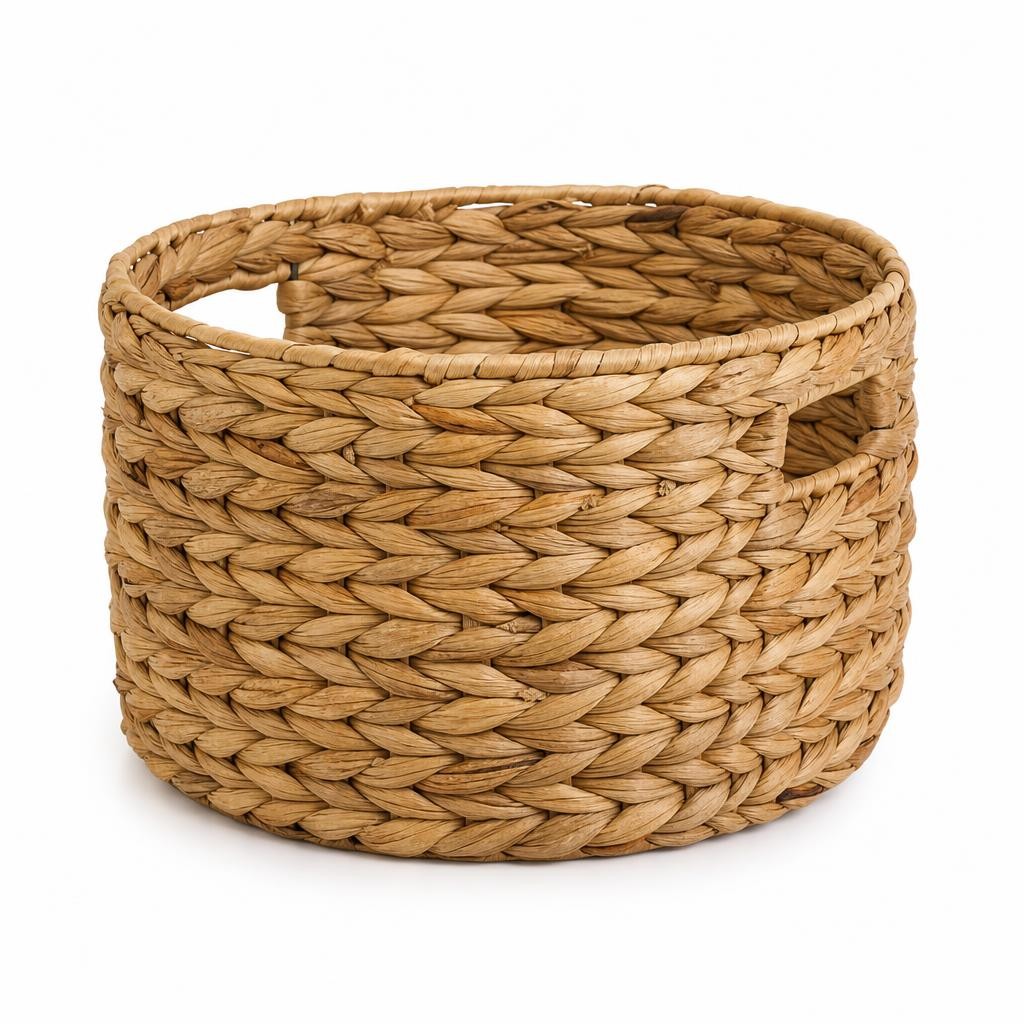 Grand Panier Tressé en Feuille de Bananier Naturel