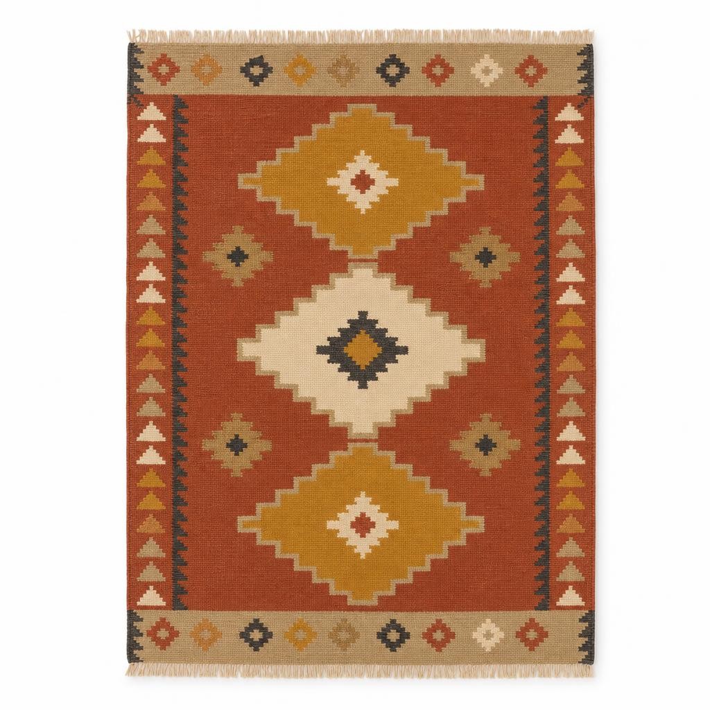 Tapis Kilim Vintage Style Berbère 160x230 cm - Motifs Ethniques